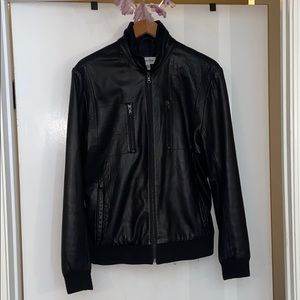 Calvin Klein Leather Bomber Jacket